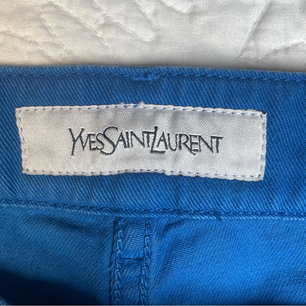 Yves Saint Laurent YSL Blue Straight Leg Jeans Low Rise Stretch Denim EU 36 US 6 - Picture 7 of 14